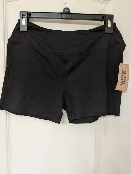 moral society Pants - Moral Society Black High-rise Active Shorts